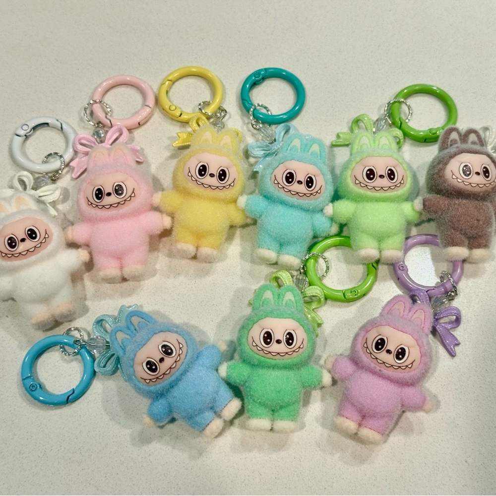 Labubu Colorful Keychain Set - Picture 3 of 6